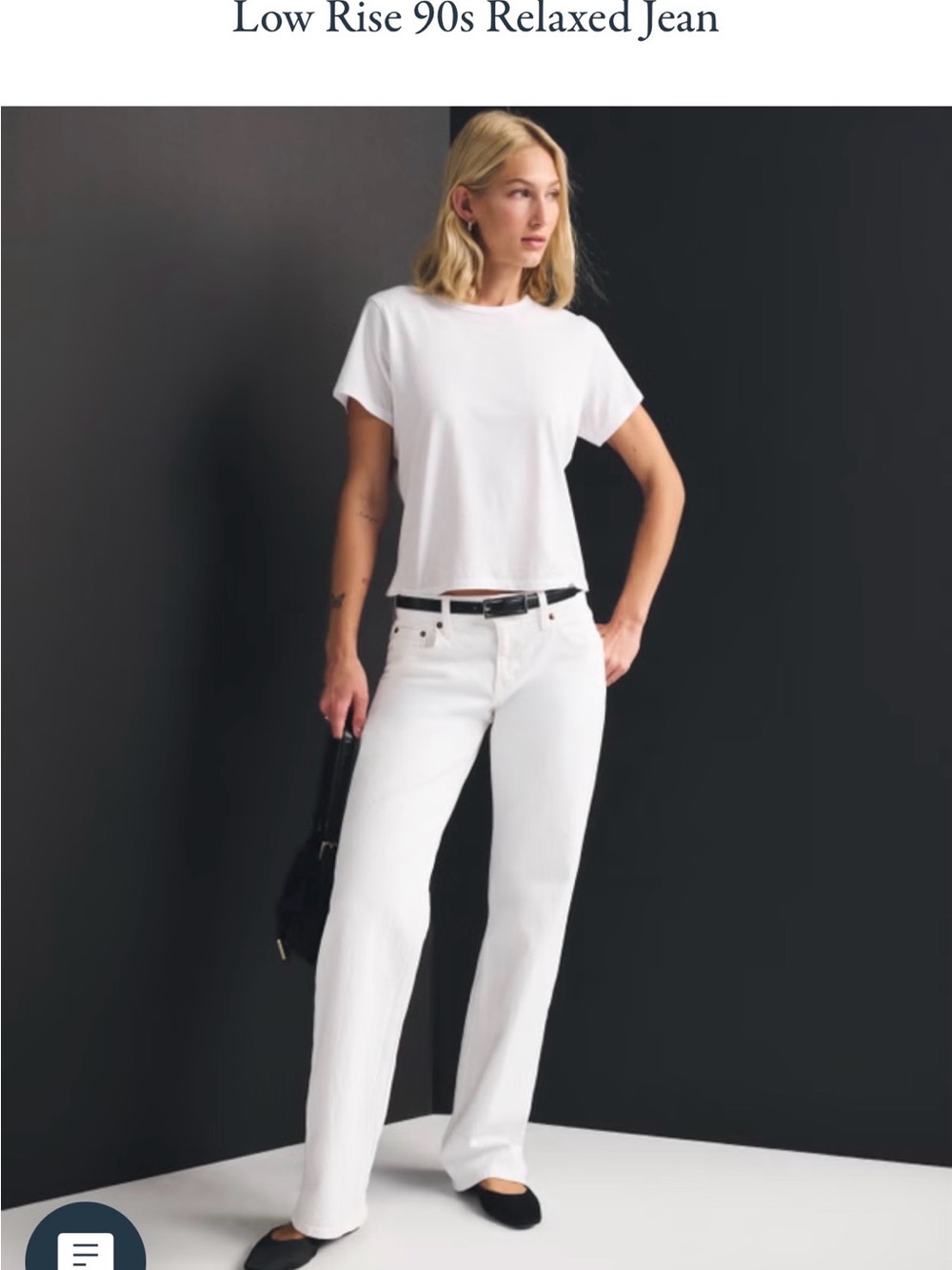 NWT Abercrombie & Fitch Low Rise 90’s Relaxed White Jean